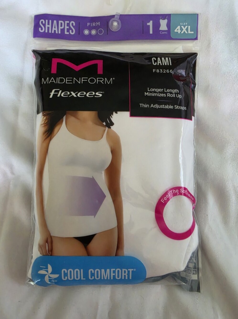Maidenform Women's Shapewear Cami with Firm Tummy Control - White, 4XL, NWT